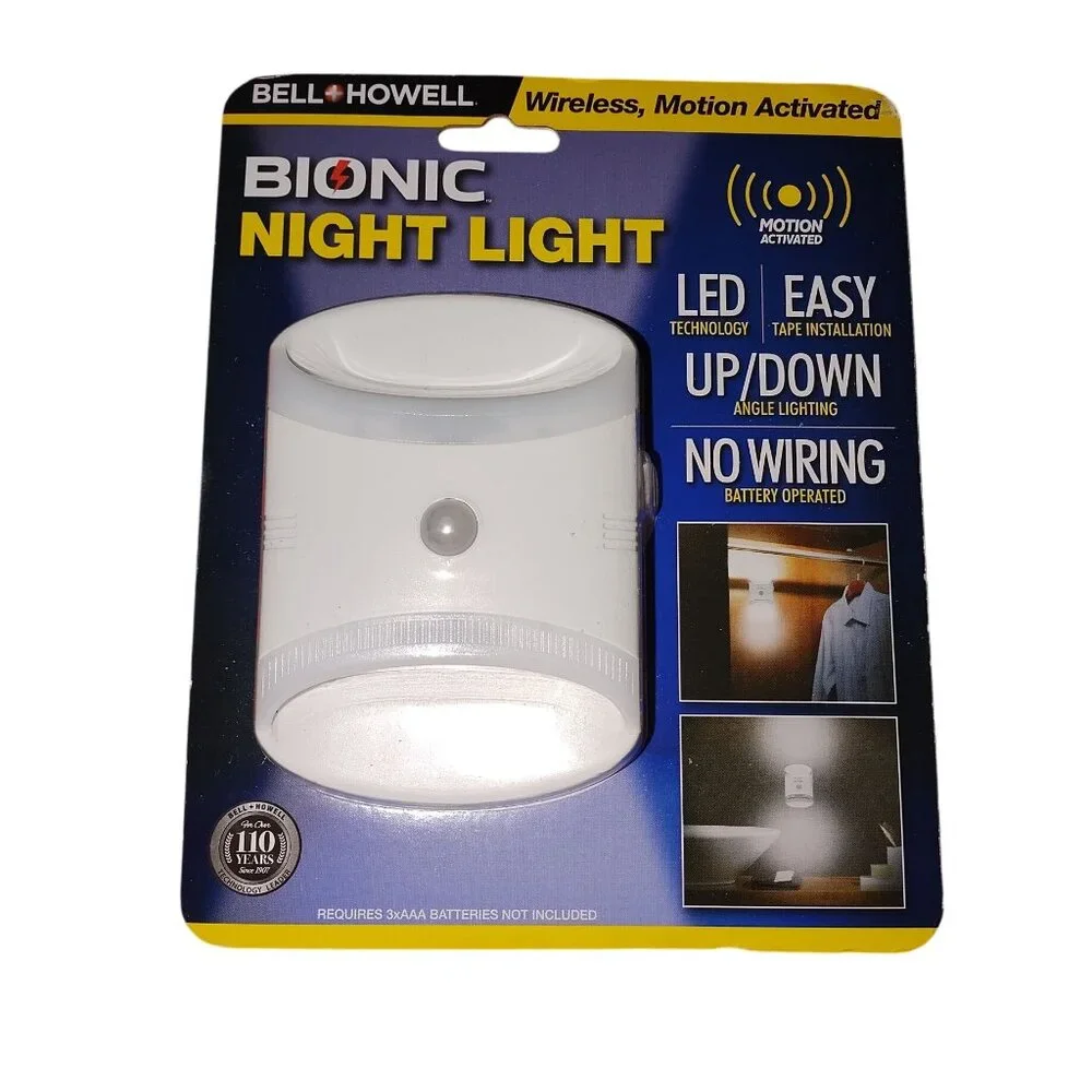 BIONIC NIGHT LIGHT-WIRELESS-MOTION ACTIVATED.  BATTERY OPERATED * -NEW